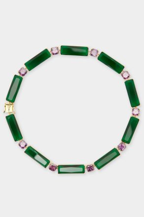 Purificacion Garci Cocktail Necklace Green/Purple Crystal Women