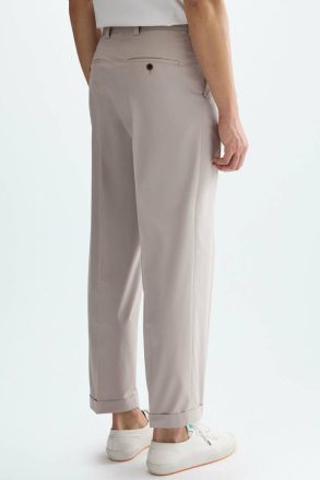 Purificacion Garci Cotton Twill Relaxed Fit Trousers Stone Men Trousers - Image 3