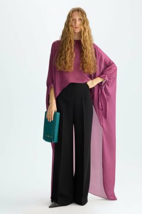 Purificacion Garci Crepé Wide-Leg Trousers Women Black Trousers - Image 4