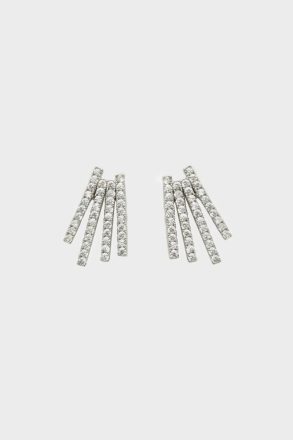 Purificacion Garci Crystal Silver Radiant Earrings Women