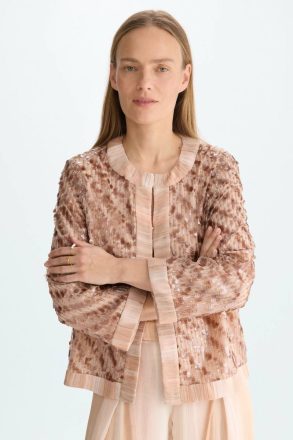 Purificacion Garci Evening Bambula Sequinned Short Jacket Women Nude