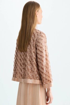 Purificacion Garci Evening Bambula Sequinned Short Jacket Women Nude - Image 3