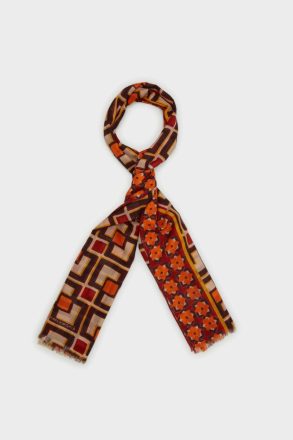 Purificacion Garci Gardenia/Burgundy/Orange Scarves Africubos Wool Scarf Men - Image 2