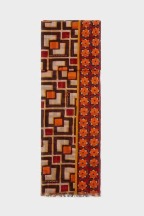 Purificacion Garci Gardenia/Burgundy/Orange Scarves Africubos Wool Scarf Men