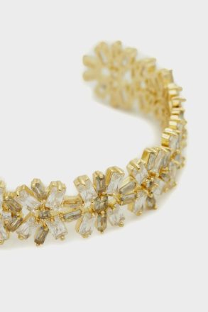 Purificacion Garci Gold/Crystal Bracelets Rectangles Cuff Women - Image 2
