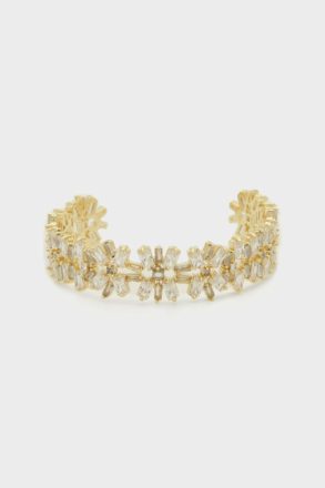 Purificacion Garci Gold/Crystal Bracelets Rectangles Cuff Women