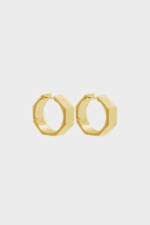 Purificacion Garci Gold Octagon Hoop Earrings Earrings Women