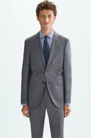 Purificacion Garci Gray Mélange Men Tropical Wool Classic Fit Suit Jacket Suits And Blazers