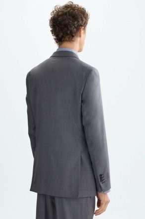 Purificacion Garci Gray Mélange Men Tropical Wool Classic Fit Suit Jacket Suits And Blazers - Image 4