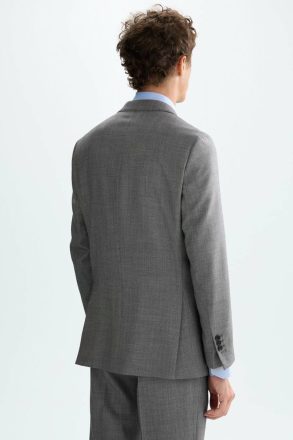 Purificacion Garci Gray Wool Bird's Eye Weave Classic Fit Suit Jacket Suits And Blazers Men - Image 4