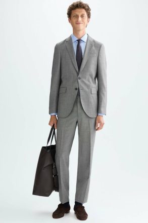 Purificacion Garci Gray Wool Bird's Eye Weave Classic Fit Suit Jacket Suits And Blazers Men - Image 5