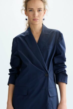 Purificacion Garci Jackets Poplin Oversize Tailored Jacket Women Navy - Image 2