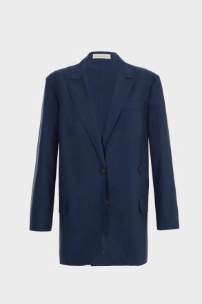Purificacion Garci Jackets Poplin Oversize Tailored Jacket Women Navy - Image 5