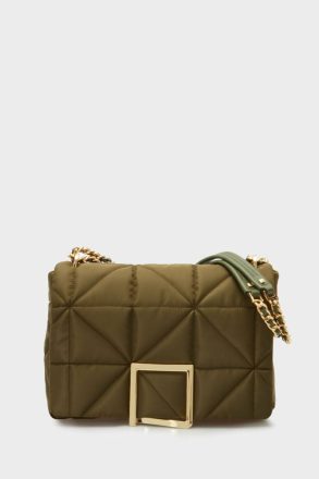 Purificacion Garci Khaki Homenaje Acolchado Shoulder Bag Women Shoulder Bags
