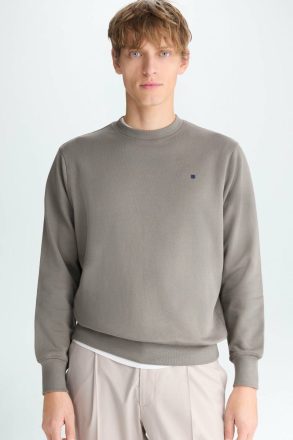 Purificacion Garci Khaki Swimwear Men Fleece Sweatshirt