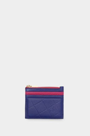 Purificacion Garci Klein Blue Stamp Zipped Card Holder Men Card Holders And Coin Purses