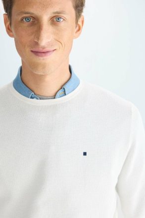 Purificacion Garci Knitwear Textured Pima Cotton Sweater Men Ecru - Image 2