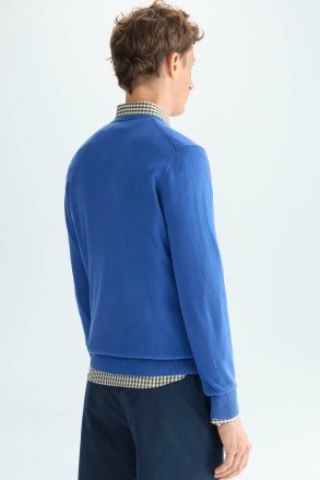 Purificacion Garci Men Cobalt Sweatshirts Pima Cotton Crew-Neck Sweater - Image 3