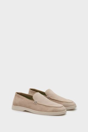 Purificacion Garci Men Cubo Suede Loafers Trousers Taupe - Image 2