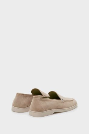 Purificacion Garci Men Cubo Suede Loafers Trousers Taupe - Image 4