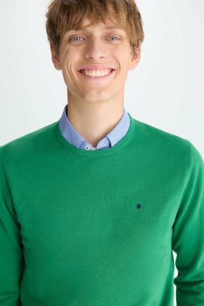 Purificacion Garci Men Sweatshirts Pima Cotton Crew-Neck Sweater Green - Image 2