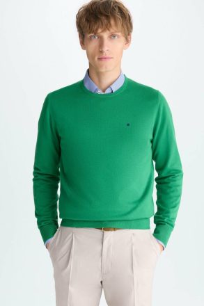 Purificacion Garci Men Sweatshirts Pima Cotton Crew-Neck Sweater Green