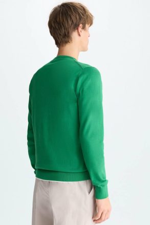 Purificacion Garci Men Sweatshirts Pima Cotton Crew-Neck Sweater Green - Image 3