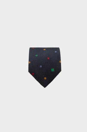 Purificacion Garci Men Ties Catarinas Textured Silk Tie Navy/Multicolor