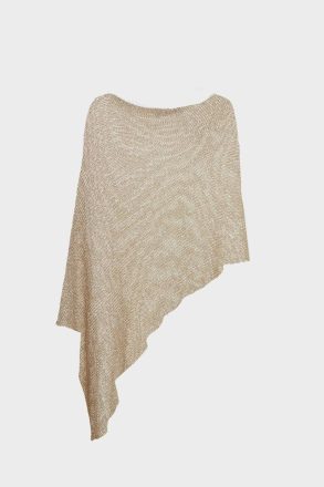 Purificacion Garci Metallic Thread Asymmetric Short Cape Knitwear Women Gold - Image 5