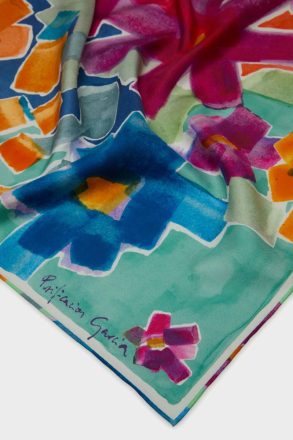 Purificacion Garci Murano 53 Silk Bandana Women Magenta/Azul Turquesa/Naranja Scarves - Image 2