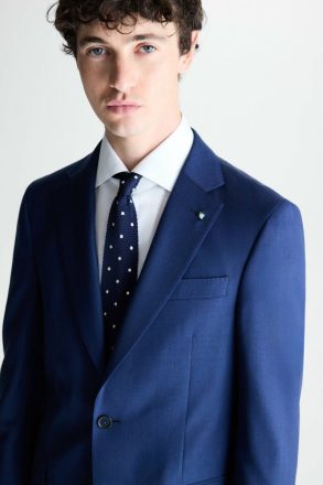 Purificacion Garci Navy Men Zig-Zag Woven Wool Classic Fit Suit Jacket Suits And Blazers - Image 2