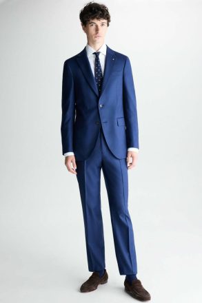 Purificacion Garci Navy Men Zig-Zag Woven Wool Classic Fit Suit Jacket Suits And Blazers - Image 5