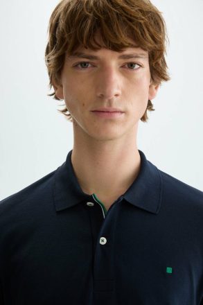 Purificacion Garci Navy Piqué Slim Fit Polo Shirt Men Polo Shirts - Image 2