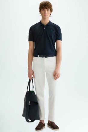 Purificacion Garci Navy Piqué Slim Fit Polo Shirt Men Polo Shirts - Image 4