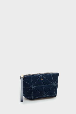 Purificacion Garci Navy Pouches And Wash Bags Origami Denim L Wash Bag Men - Image 2