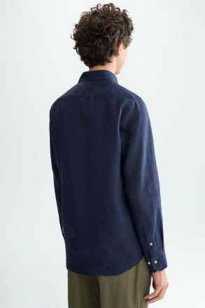 Purificacion Garci Navy Shirts Men Linen Shirt - Image 3