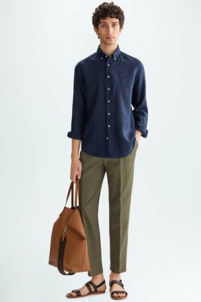 Purificacion Garci Navy Shirts Men Linen Shirt - Image 4