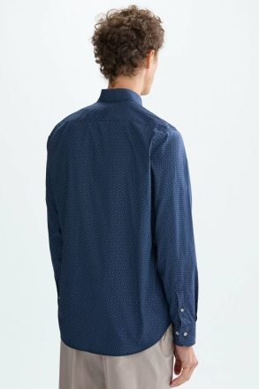 Purificacion Garci Navy/White Cubo Dots Print Poplin Shirt Shirts Men - Image 3