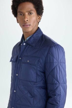 Purificacion Garci Origami Quilted Nylon Overshirt Men Ink Blue Outerwear - Image 2