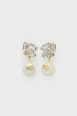 Purificacion Garci Radiant Pearl Drop Earrings Gold Women Pearl