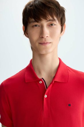 Purificacion Garci Red Piqué Slim Fit Polo Shirt Men Polo Shirts - Image 2