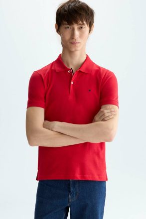Purificacion Garci Red Piqué Slim Fit Polo Shirt Men Polo Shirts