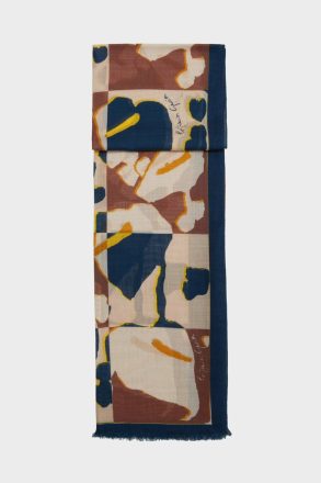 Purificacion Garci Scarves Cala Frida Wool Scarf Navy Blue/Brown/Beige Women