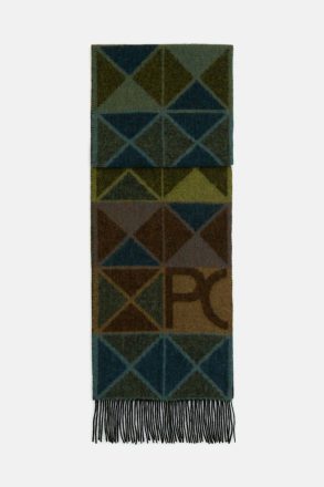 Purificacion Garci Scarves Origami Wool Scarf Brown/Green/Navy Women