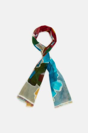Purificacion Garci Scarves Women Azul/Amarillo/Topo Murano Wool Scarf - Image 2