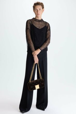 Purificacion Garci Sequinned Mesh Oversize Top Women Black Evening - Image 4