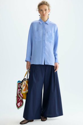 Purificacion Garci Shirts Cupro Oversize Shirt Women Light Blue - Image 4