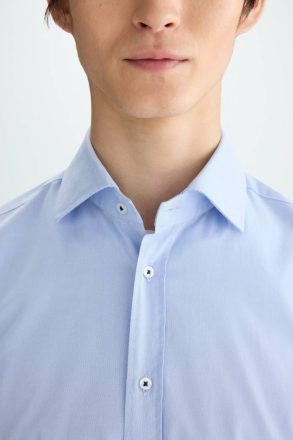 Purificacion Garci Shirts Men Sky Blue Spread Collar Oxford Shirt - Image 2