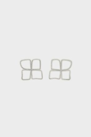Purificacion Garci Silver Garden Earrings Women Crystal