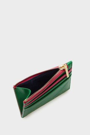 Purificacion Garci Stamp Zipped Card Holder Green/Fuchsia Women Card Holders And Coin Purses - Image 2